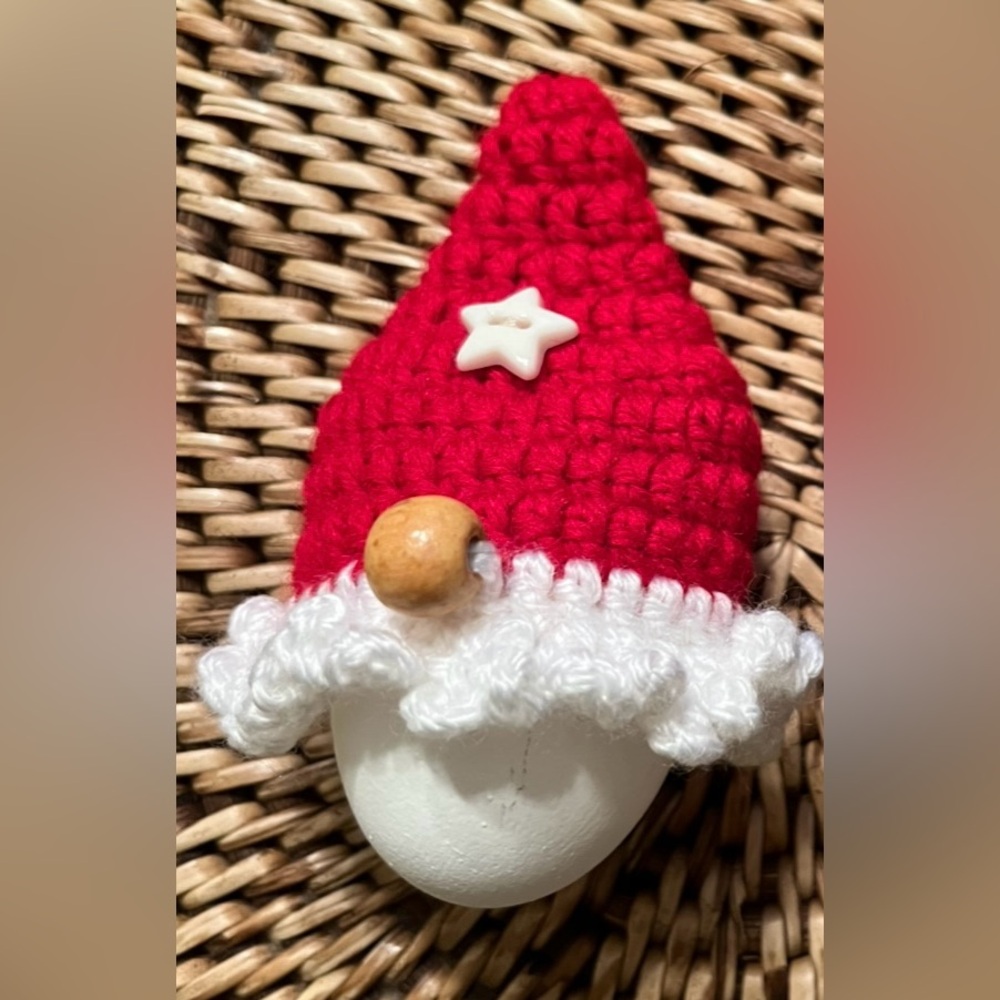 Handmade Crochet Santa Hat Egg Cozy from Norway🇳🇴